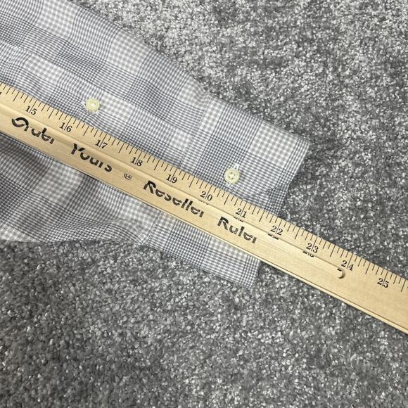 Brooks Brothers Dress Shirt 16.5 2/3 Plaid Non Iron Cotton Houndstooth Gray - Picture 12 of 12